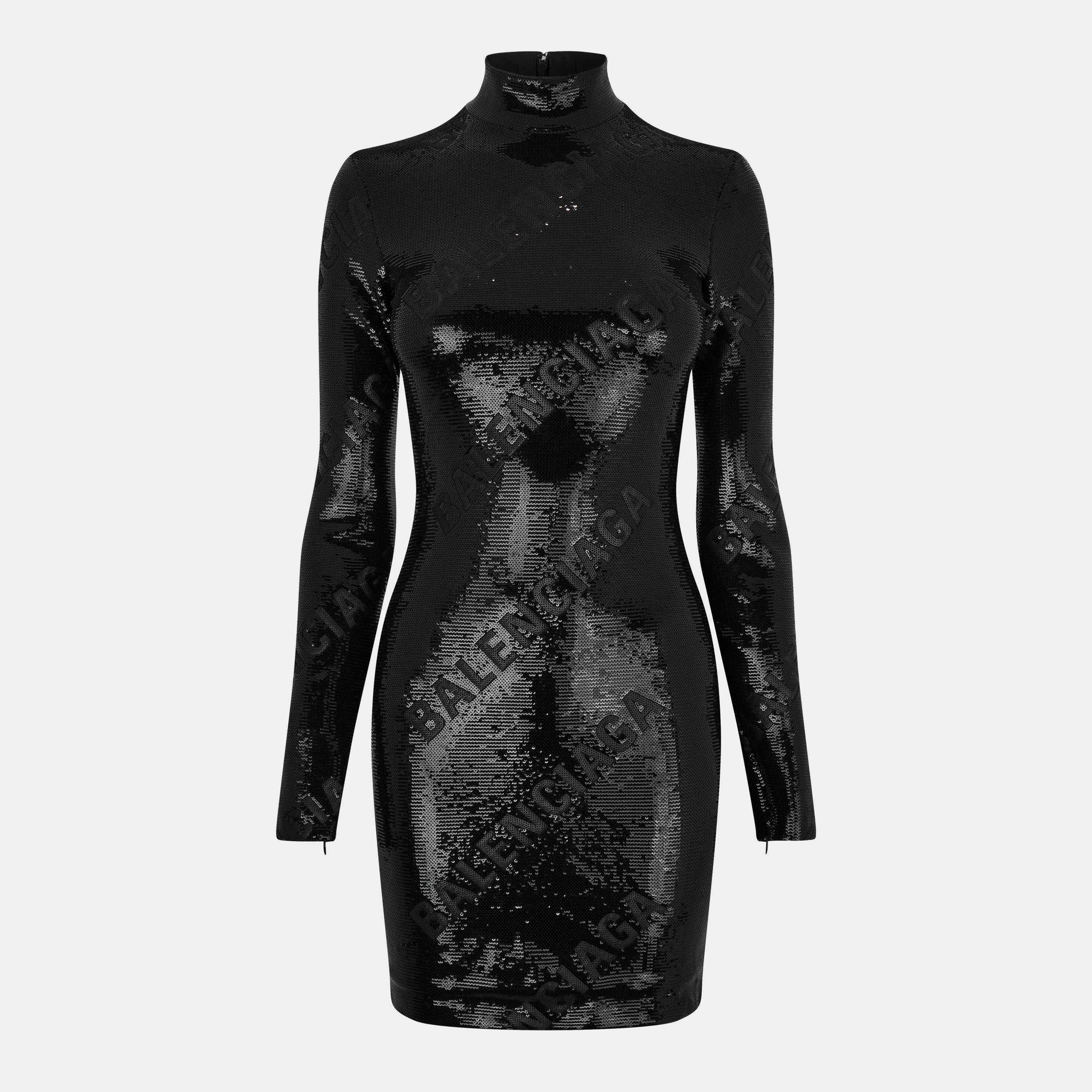 Sequinned Logo Mini Dress