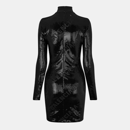Sequinned Logo Mini Dress