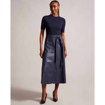 Mock Midi A Line Dress
