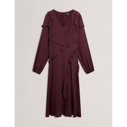 Long-Sleeve Midi Tea Dress