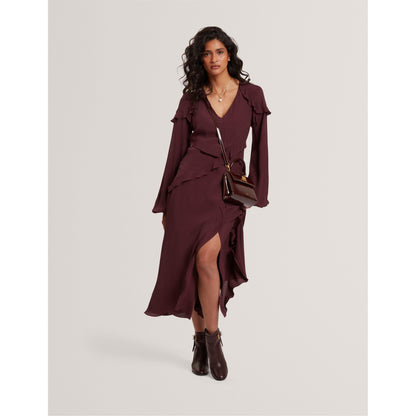 Long-Sleeve Midi Tea Dress