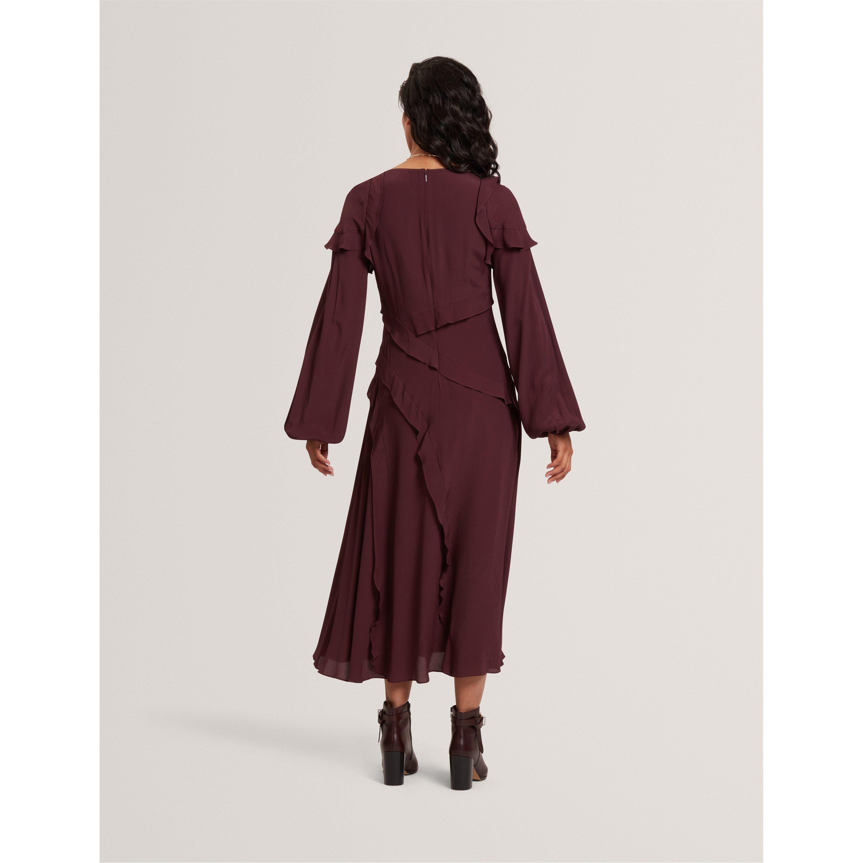 Long-Sleeve Midi Tea Dress