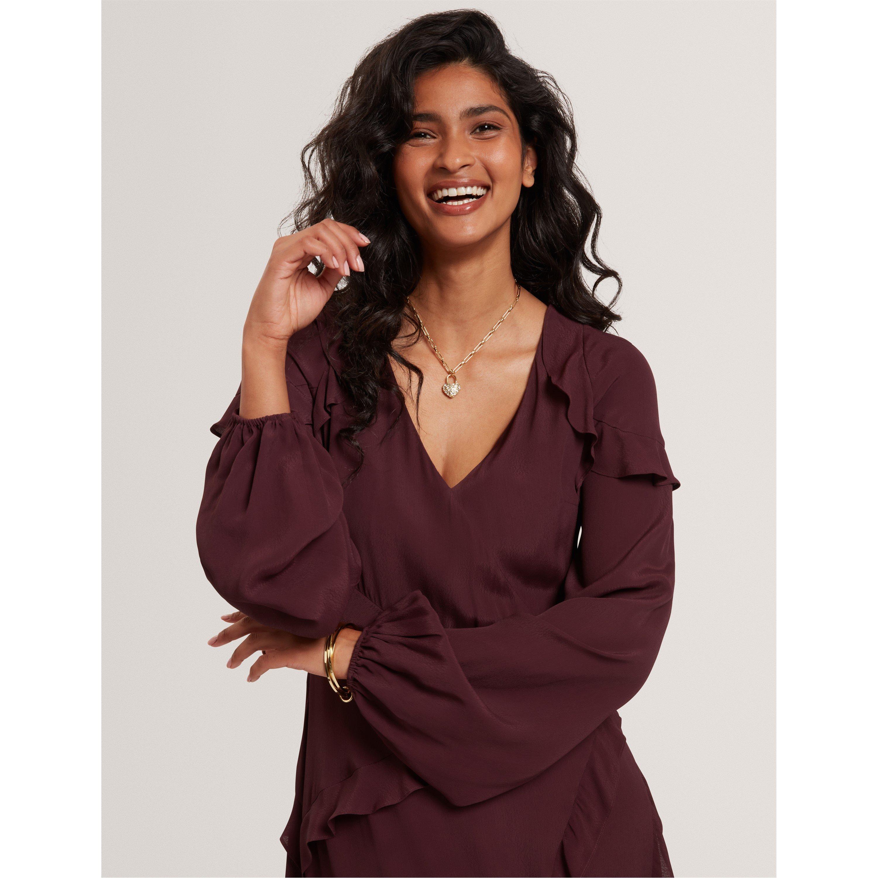 Long-Sleeve Midi Tea Dress