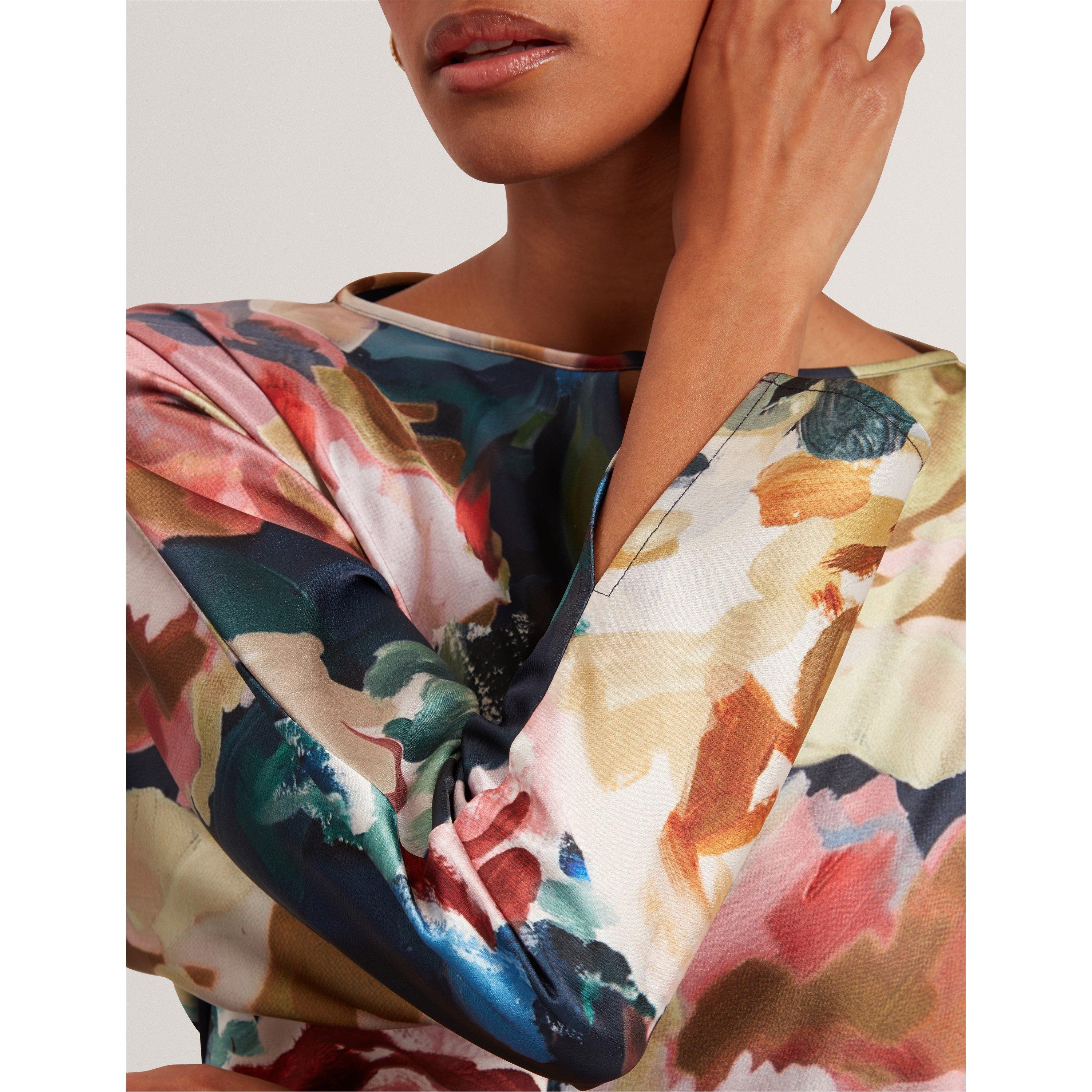 Long-Sleeve Midi Tea Dress