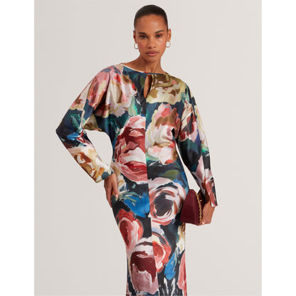 Long-Sleeve Midi Tea Dress