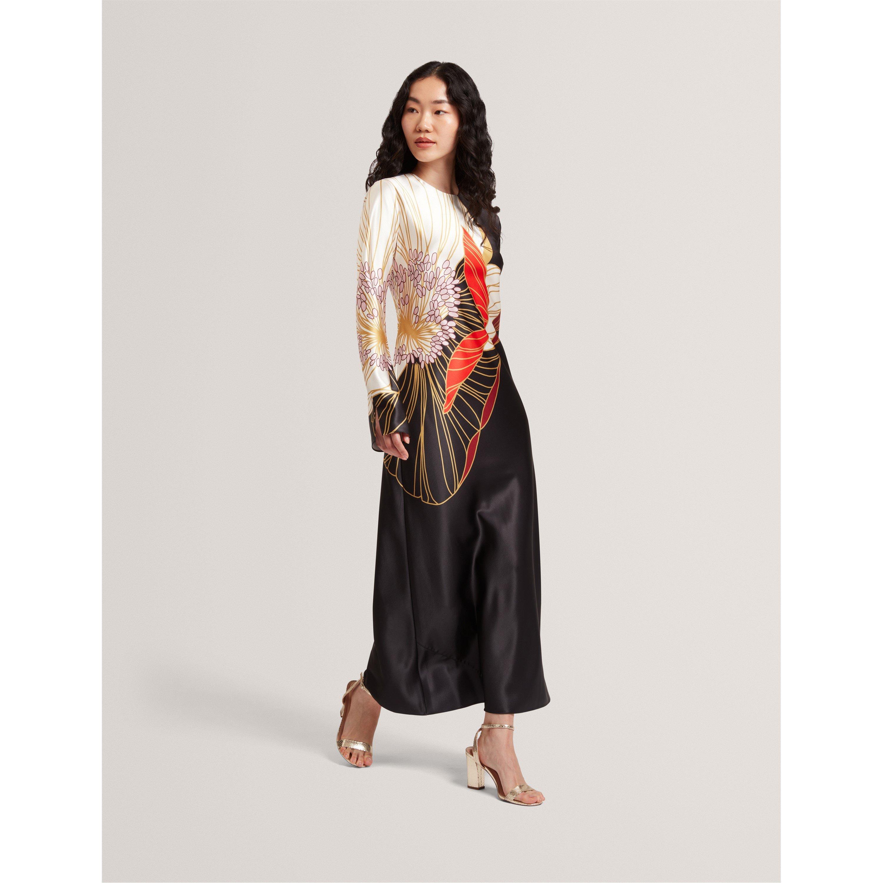 Long-Sleeve Midi Tea Dress