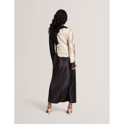 Long-Sleeve Midi Tea Dress