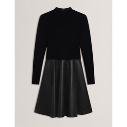 Faux Midi A-Line Dress