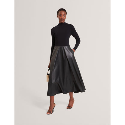 Faux Midi A-Line Dress
