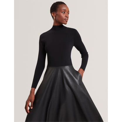 Faux Midi A-Line Dress