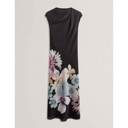 Drape Midi Slinky Dress