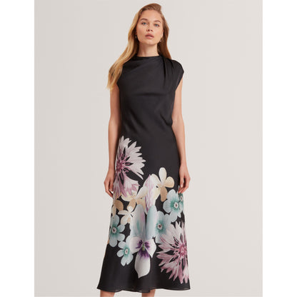 Drape Midi Slinky Dress