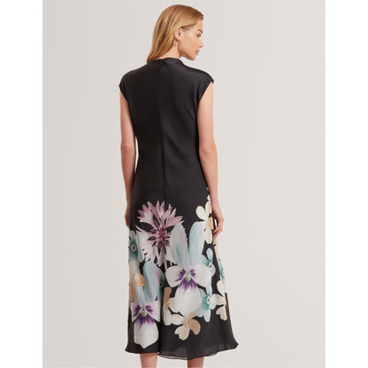 Drape Midi Slinky Dress