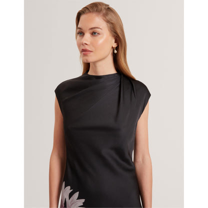 Drape Midi Slinky Dress