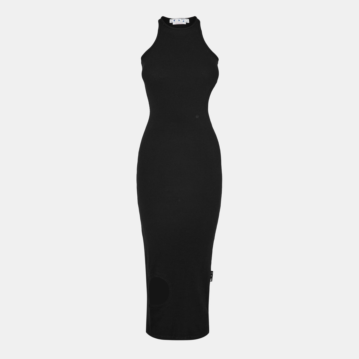 Women's Ribbed Dress with Bold Round Cutout