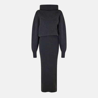 Jacquard Knitted Maxi Jumper Dress
