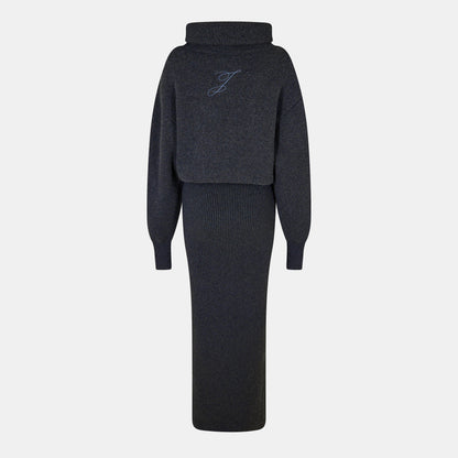 Jacquard Knitted Maxi Jumper Dress