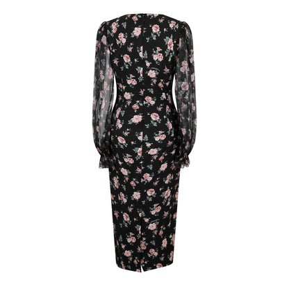 Puff Sleeve Long Maxi Dress