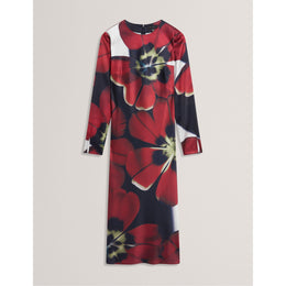 Long Sleeve Print Tea Dress
