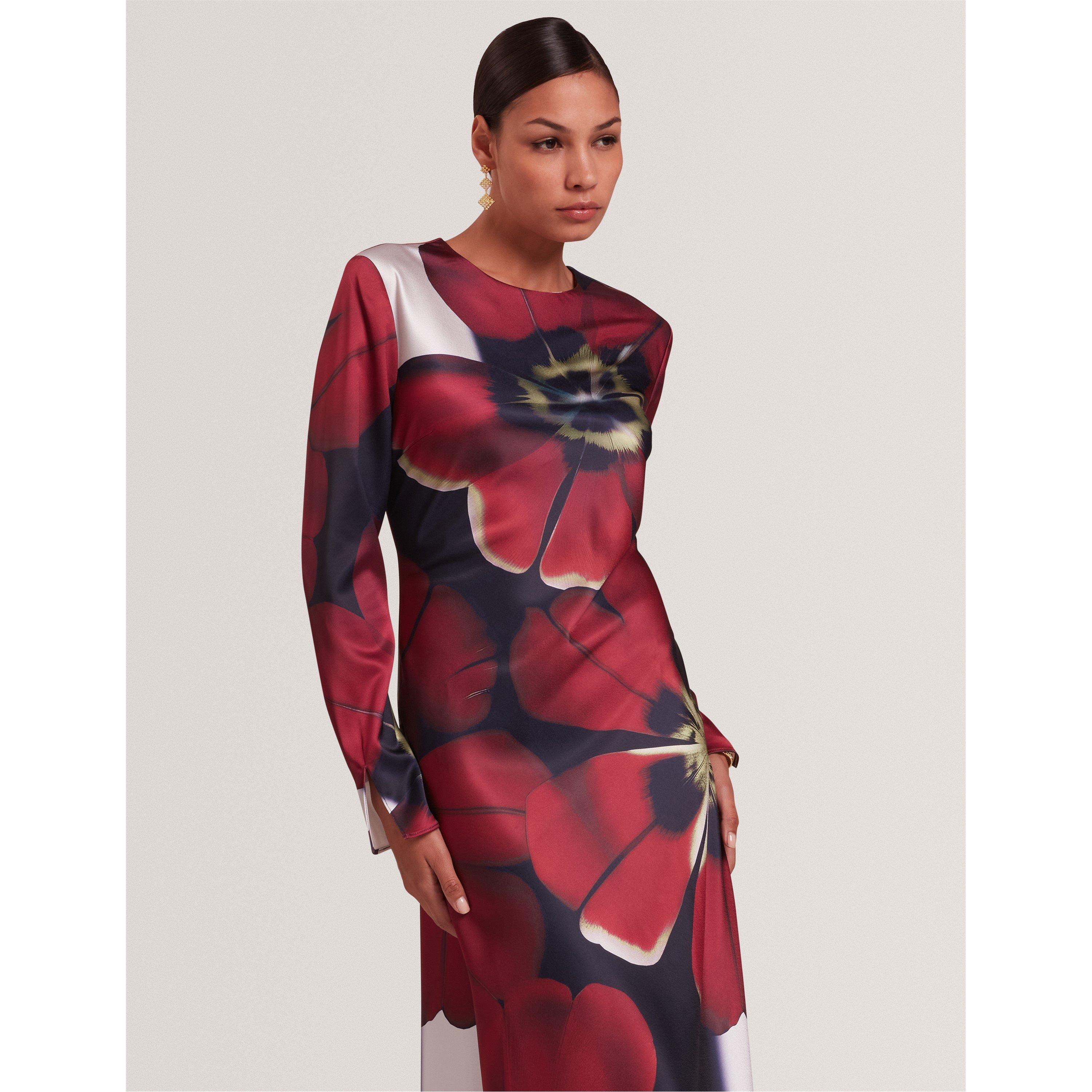 Long Sleeve Print Tea Dress