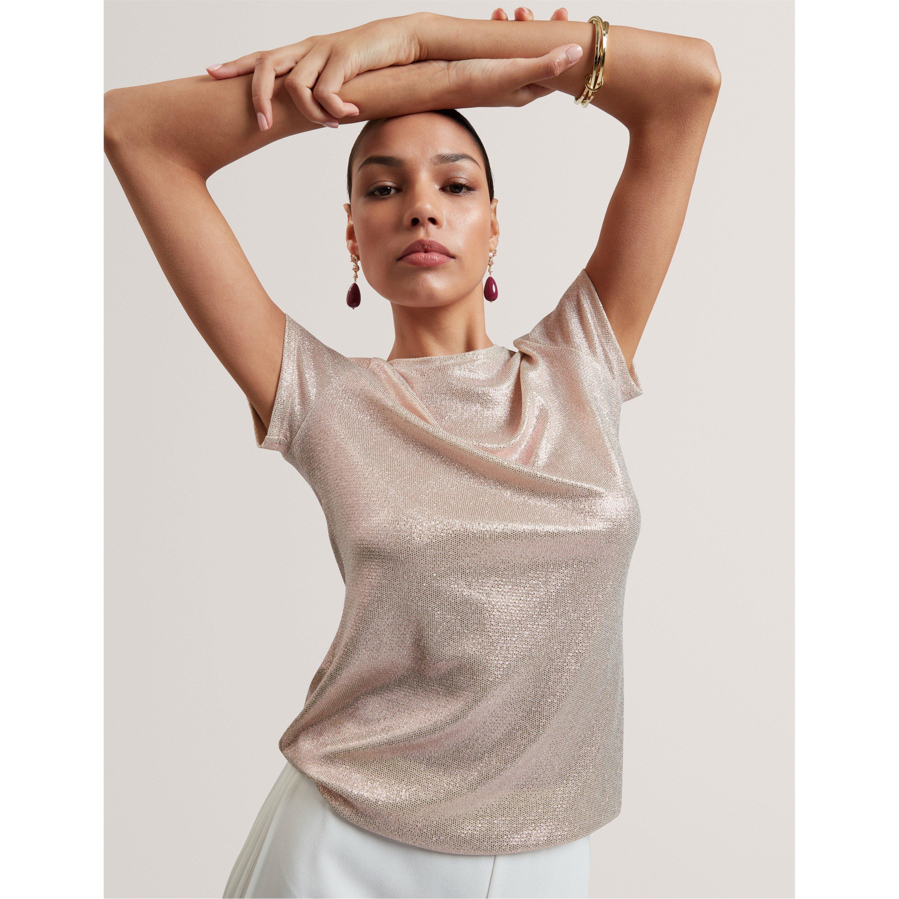 Metallic Short Sleeve Slim Fit T-Shirt