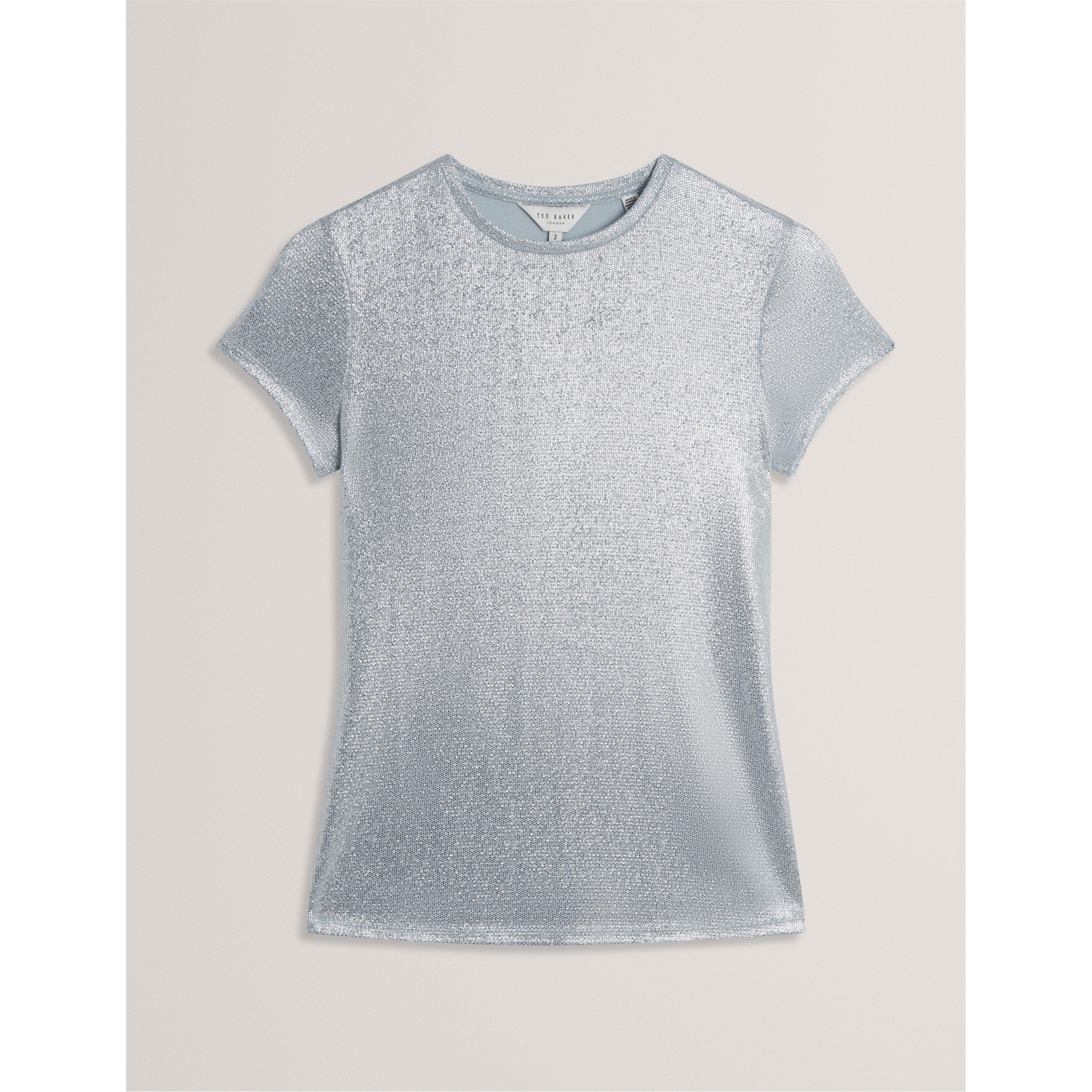 Metallic Short Sleeve Slim Fit T-Shirt