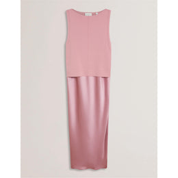 Knitted Satin Slip Dress