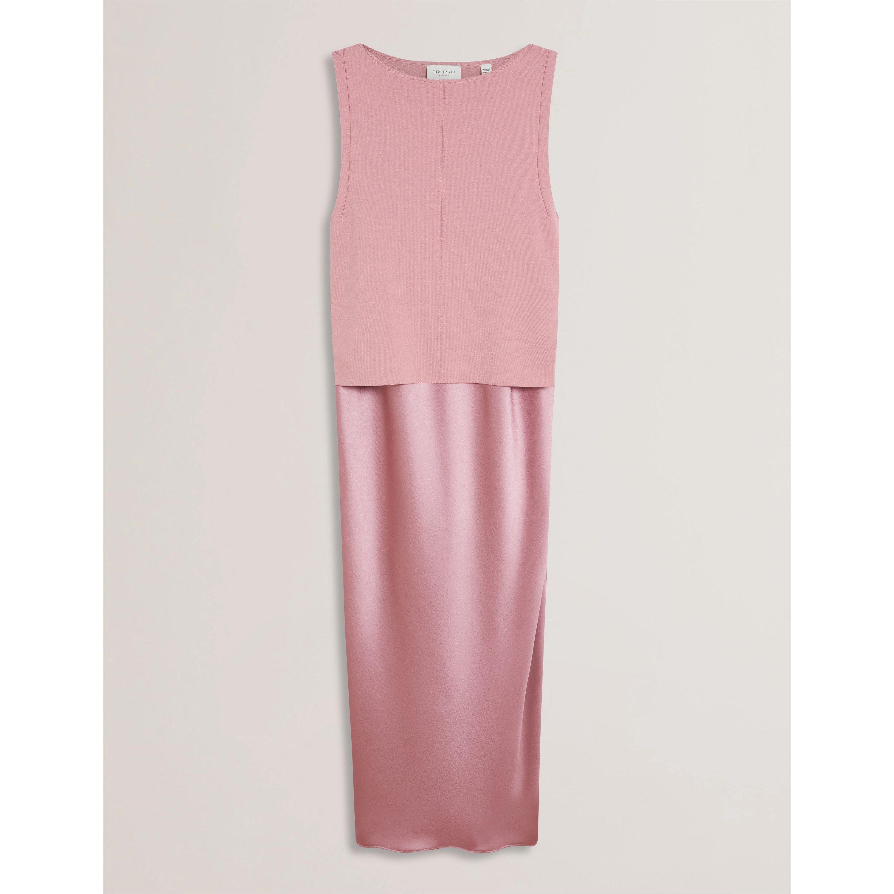 Knitted Satin Slip Dress