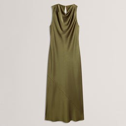Ted Baker Sleeveless Cowl Neck Satin Midi Dress