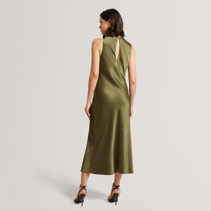 Ted Baker Sleeveless Cowl Neck Satin Midi Dress