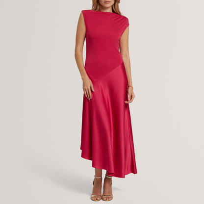 Ted Baker Asymmetric Satin Panel Midi Dress