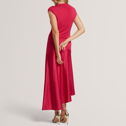 Ted Baker Asymmetric Satin Panel Midi Dress