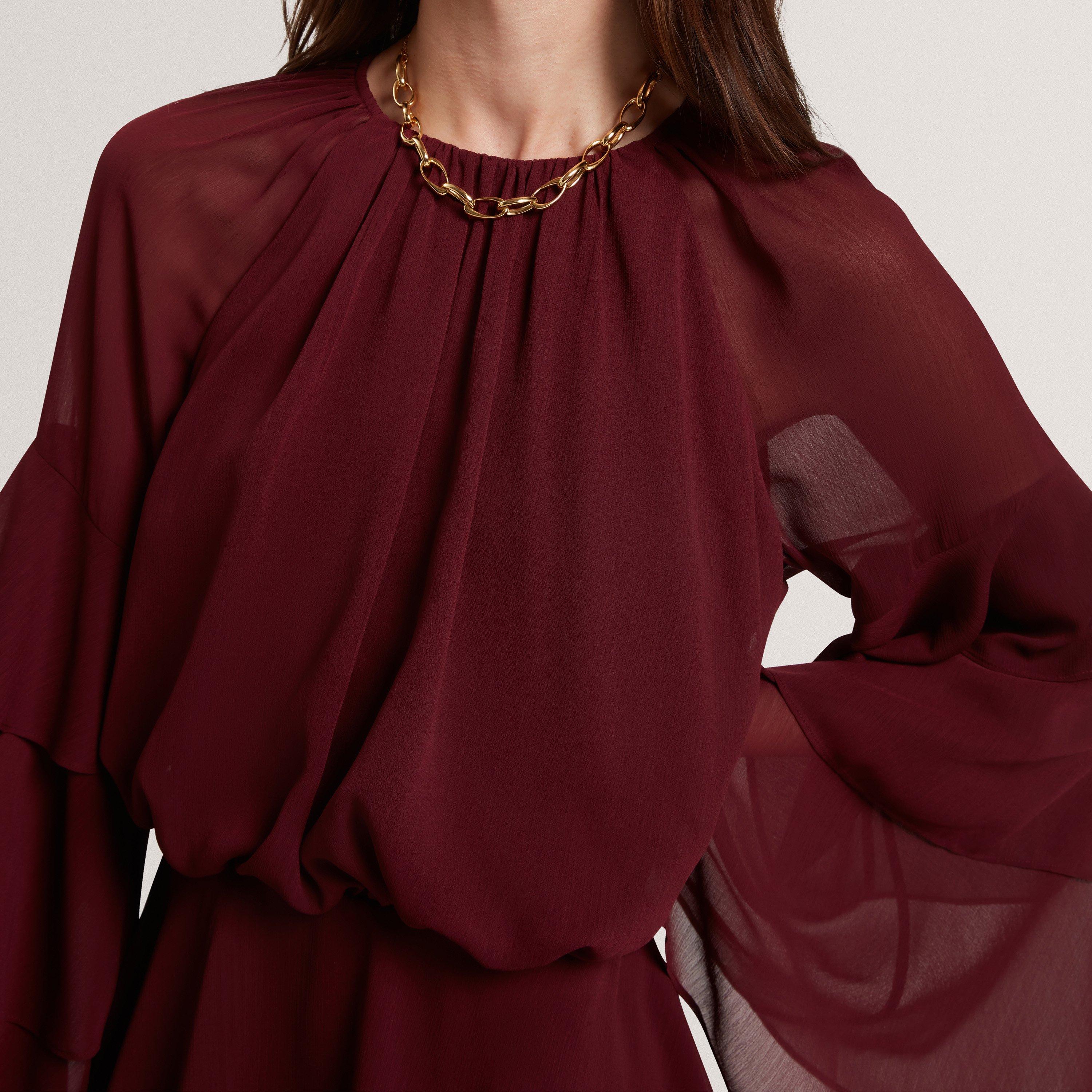 Ted Baker Frill Trim Long Sleeve Mini Dress