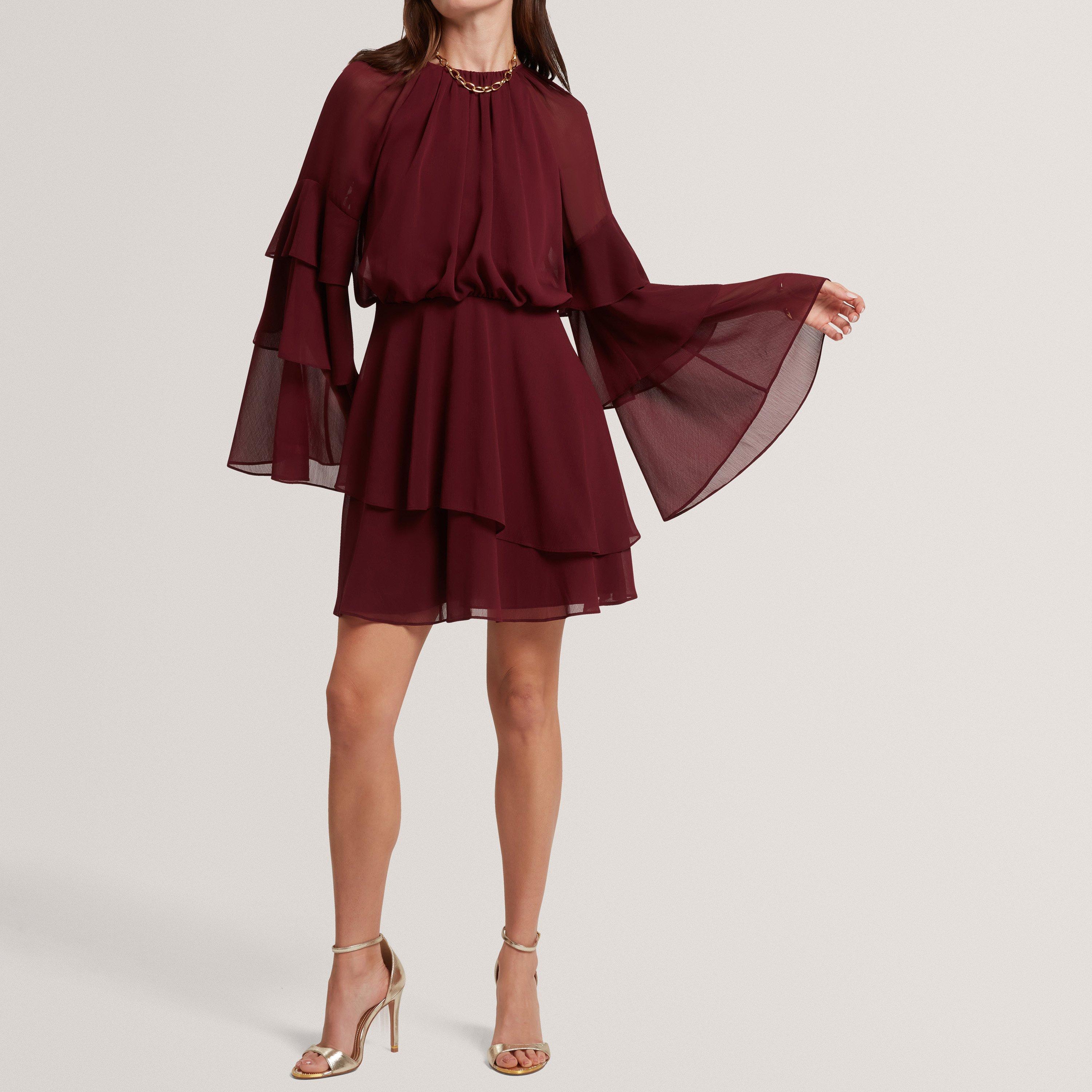 Ted Baker Frill Trim Long Sleeve Mini Dress