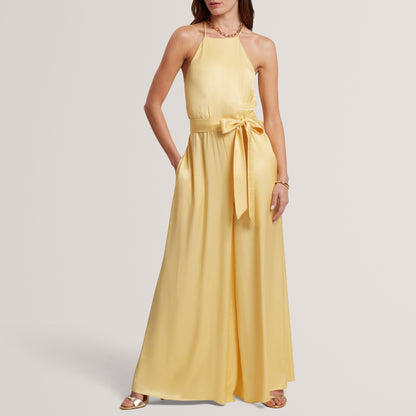 Ted Baker Halter Neck Belted Wide Leg Jumpsuit
