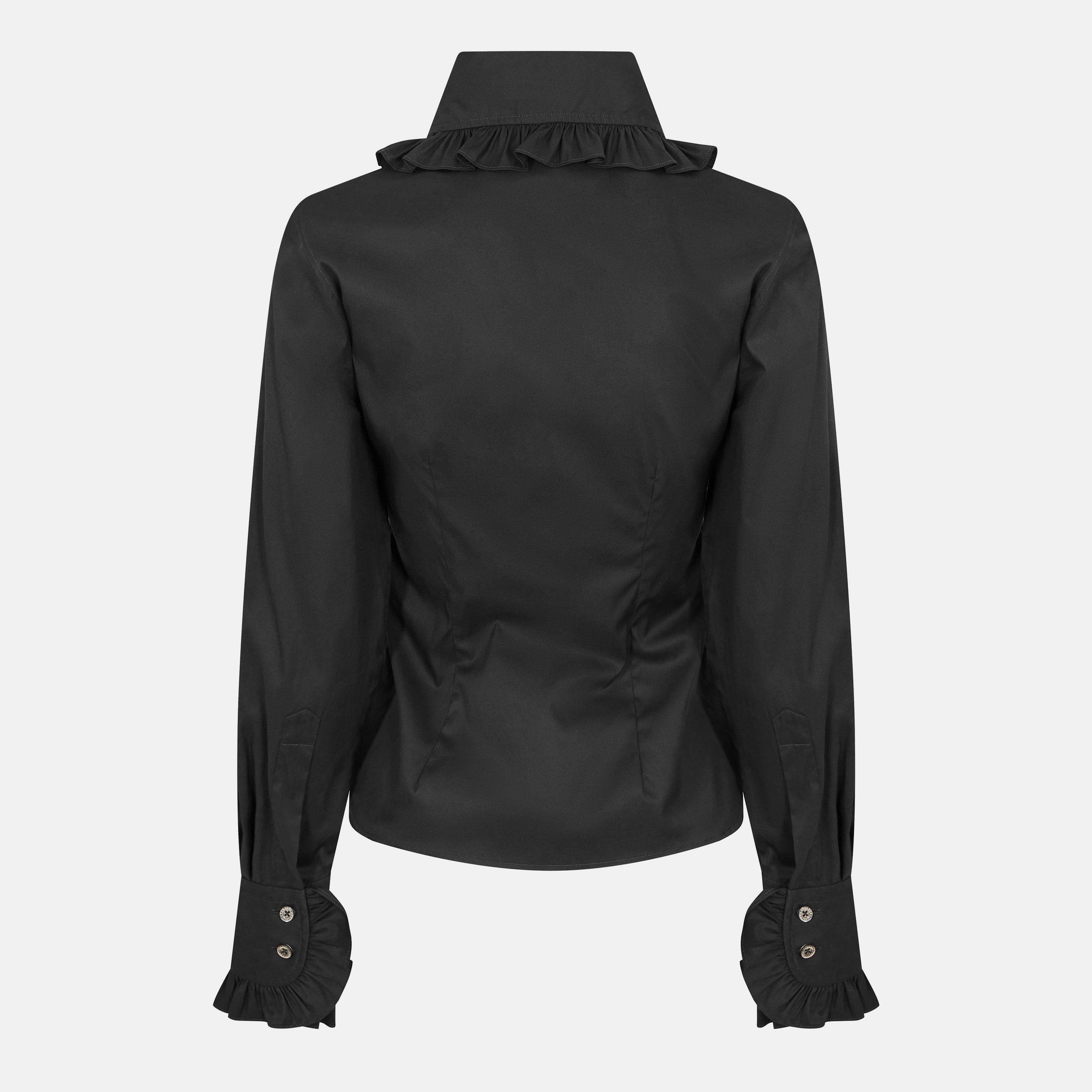 Viv Frill Short Sleeve Plain Shirt