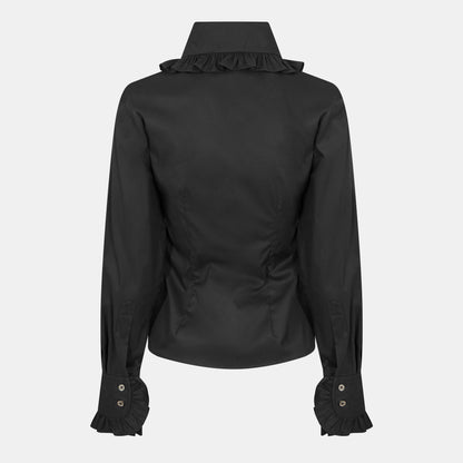 Viv Frill Short Sleeve Plain Shirt