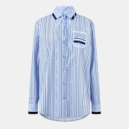 Horsebit Striped Cotton Shirt