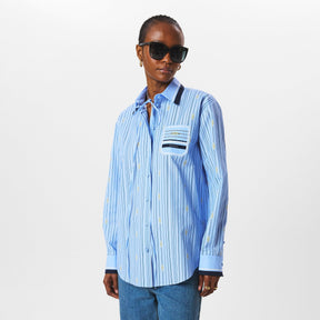 Horsebit Striped Cotton Shirt