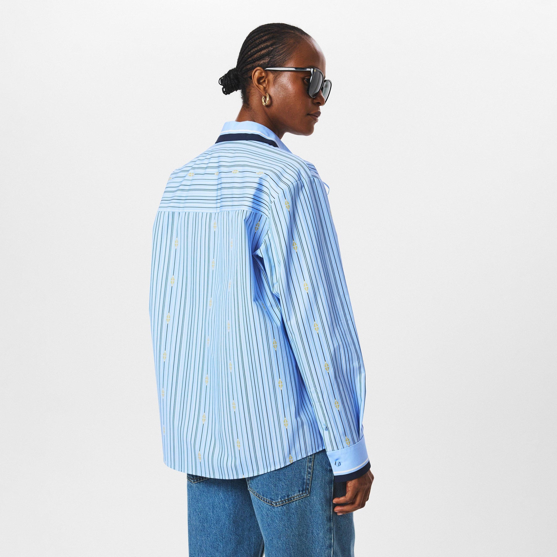 Horsebit Striped Cotton Shirt