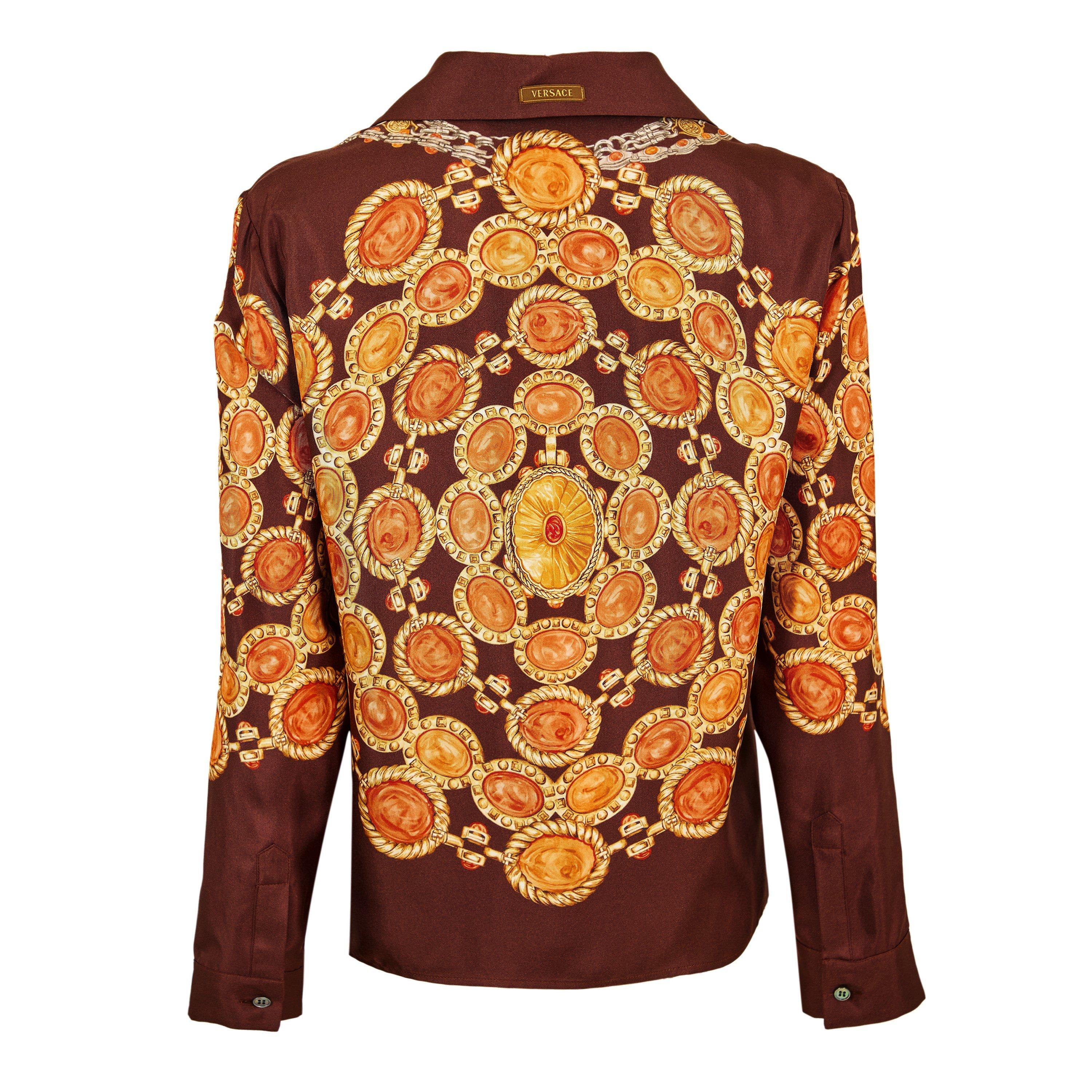 Silk Long Sleeve Patterned Shirt