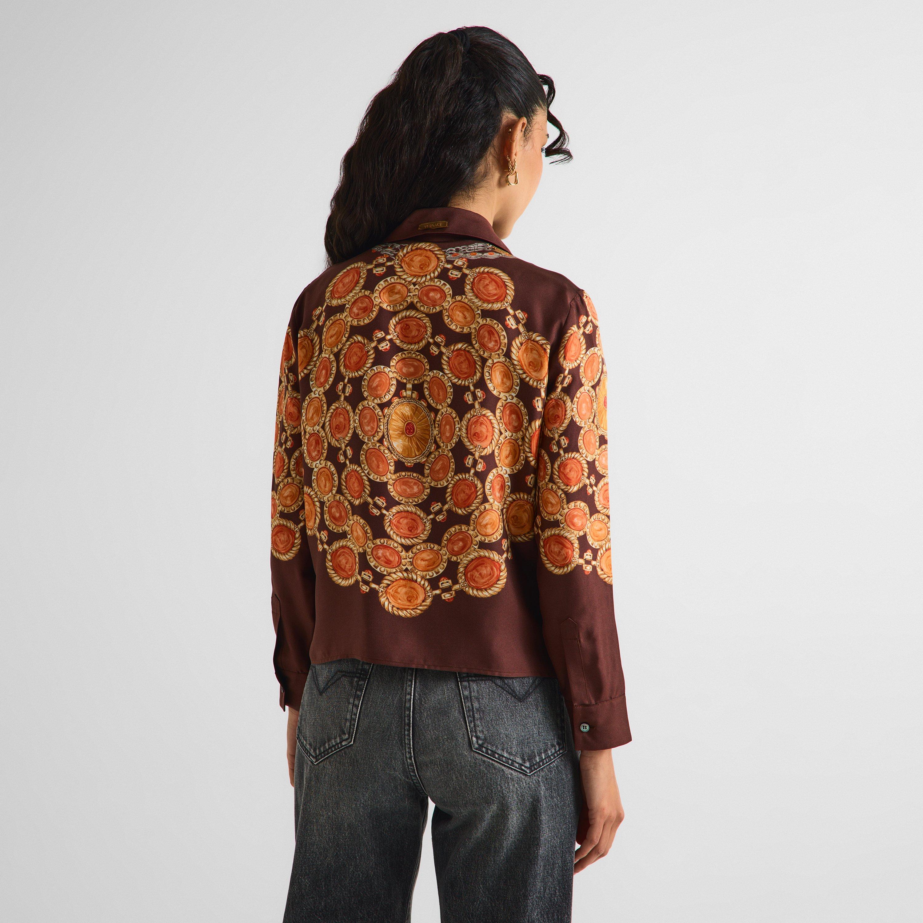 Silk Long Sleeve Patterned Shirt