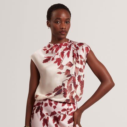 Printed Drape Top