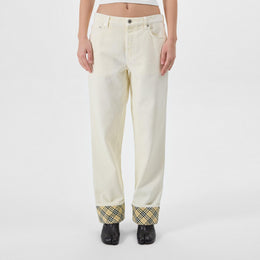 Check Straight Leg Jeans