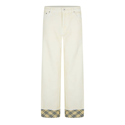 Check Straight Leg Jeans
