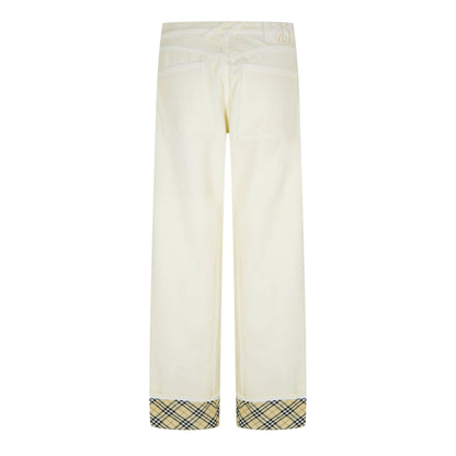 Check Straight Leg Jeans