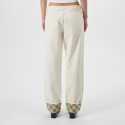 Check Straight Leg Jeans