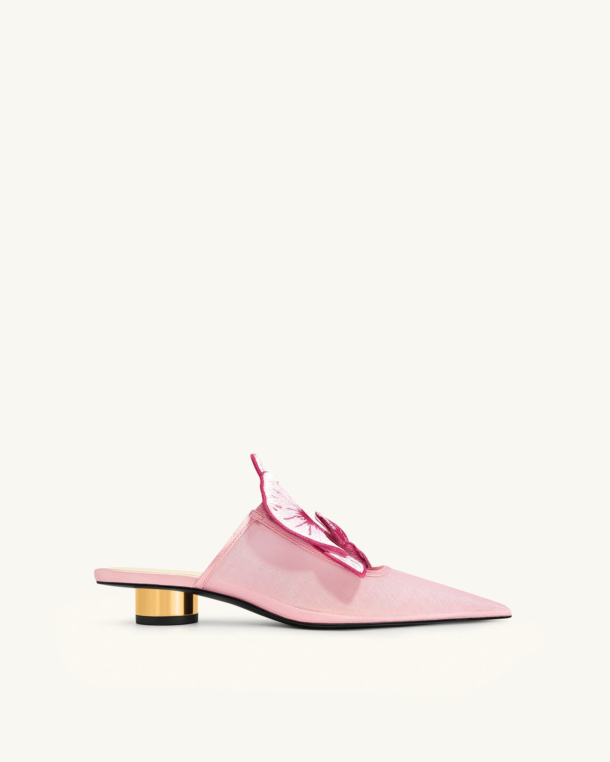 Helena Embroidery Decoration Pierced Mules - Purple