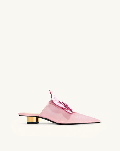 Helena Embroidery Decoration Pierced Mules - Purple