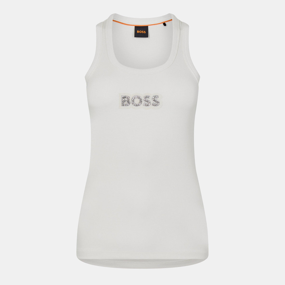 Crystal Logo Ribbed Tank Top